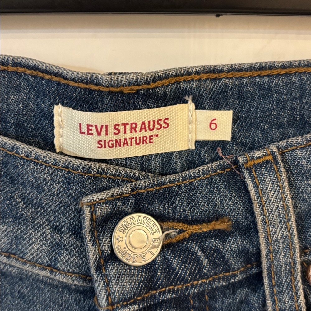 Levi Strauss Signature mid rise stretch denim maxi jeans skirt NEW,6(28) - Picture 4 of 7